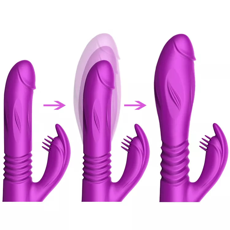 Vibrador Doble Estimulacion con Rotacion Telescopica FoxShow