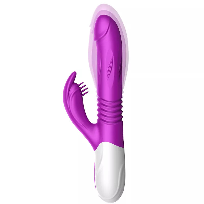 Vibrador Doble Estimulacion con Rotacion Telescopica FoxShow